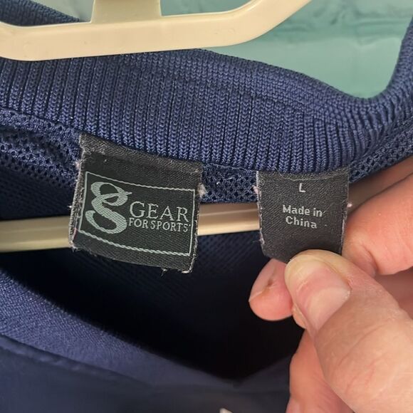 Vintage NAVY NCAA Football Windbreaker navy, yellow/white size Large - Picture 7 of 7